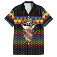 Rainbow Jesus Ah Men Christmas Family Matching Mermaid Dress and Hawaiian Shirt with Colorful Stripes and Holiday Pattern - Wonder Print Shop
