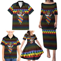 Rainbow Jesus Ah Men Christmas Family Matching Puletasi and Hawaiian Shirt with Colorful Stripes and Holiday Pattern - Wonder Print Shop