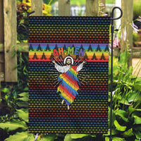 Rainbow Jesus Ah Men Christmas Garden Flag with Colorful Stripes and Holiday Pattern - Wonder Print Shop