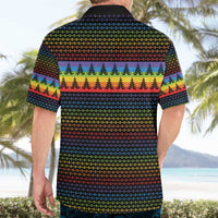 Rainbow Jesus Ah Men Christmas Hawaiian Shirt with Colorful Stripes and Holiday Pattern - Wonder Print Shop