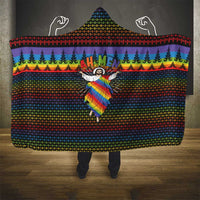 Rainbow Jesus Ah Men Christmas Hooded Blanket with Colorful Stripes and Holiday Pattern - Wonder Print Shop