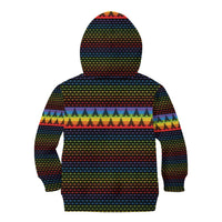 Rainbow Jesus Ah Men Christmas Kid Hoodie with Colorful Stripes and Holiday Pattern - Wonder Print Shop