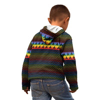 Rainbow Jesus Ah Men Christmas Kid Hoodie with Colorful Stripes and Holiday Pattern - Wonder Print Shop