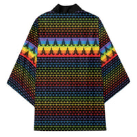 Rainbow Jesus Ah Men Christmas Kimono with Colorful Stripes and Holiday Pattern - Wonder Print Shop