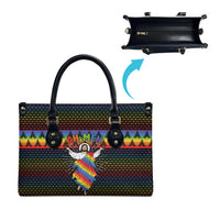 Rainbow Jesus Ah Men Christmas Leather Bag with Colorful Stripes and Holiday Pattern - Wonder Print Shop