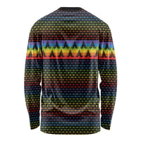 Rainbow Jesus Ah Men Christmas Long Sleeve Shirt with Colorful Stripes and Holiday Pattern - Wonder Print Shop