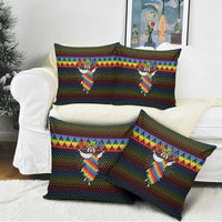 Rainbow Jesus Ah Men Christmas Pillow Cover with Colorful Stripes and Holiday Pattern - Wonder Print Shop