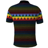 Rainbow Jesus Ah Men Christmas Polo Shirt with Colorful Stripes and Holiday Pattern - Wonder Print Shop