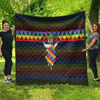 Rainbow Jesus Ah Men Christmas Quilt with Colorful Stripes and Holiday Pattern - Wonder Print Shop