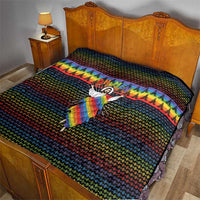 Rainbow Jesus Ah Men Christmas Quilt with Colorful Stripes and Holiday Pattern - Wonder Print Shop