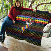 Rainbow Jesus Ah Men Christmas Quilt with Colorful Stripes and Holiday Pattern - Wonder Print Shop