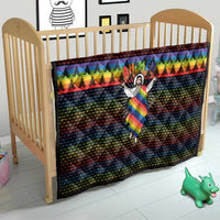 Rainbow Jesus Ah Men Christmas Quilt with Colorful Stripes and Holiday Pattern - Wonder Print Shop