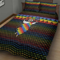 Rainbow Jesus Ah Men Christmas Quilt Bed Set with Colorful Stripes and Holiday Pattern - Wonder Print Shop