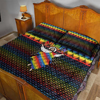 Rainbow Jesus Ah Men Christmas Quilt Bed Set with Colorful Stripes and Holiday Pattern - Wonder Print Shop