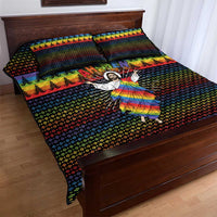 Rainbow Jesus Ah Men Christmas Quilt Bed Set with Colorful Stripes and Holiday Pattern - Wonder Print Shop