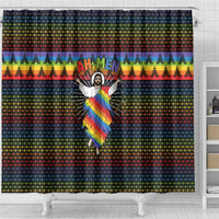 Rainbow Jesus Ah Men Christmas Shower Curtain with Colorful Stripes and Holiday Pattern - Wonder Print Shop