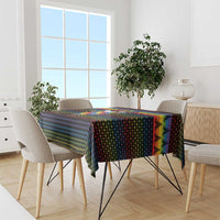Rainbow Jesus Ah Men Christmas Tablecloth with Colorful Stripes and Holiday Pattern - Wonder Print Shop