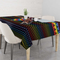 Rainbow Jesus Ah Men Christmas Tablecloth with Colorful Stripes and Holiday Pattern - Wonder Print Shop