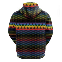 Rainbow Jesus Ah Men Christmas Zip Hoodie with Colorful Stripes and Holiday Pattern - Wonder Print Shop