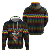 Rainbow Jesus Ah Men Christmas Zip Hoodie with Colorful Stripes and Holiday Pattern - Wonder Print Shop