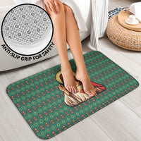 Sacred Heart Jesus Christmas Bathroom Set with Festive Green Knit Pattern - Wonder Print Shop