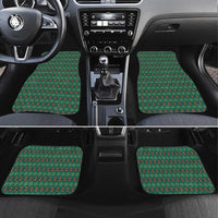Sacred Heart Jesus Christmas Car Mats with Festive Green Knit Pattern - Wonder Print Shop
