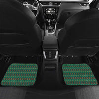 Sacred Heart Jesus Christmas Car Mats with Festive Green Knit Pattern - Wonder Print Shop