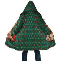 Sacred Heart Jesus Christmas Cloak with Festive Green Knit Pattern - Wonder Print Shop
