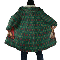 Sacred Heart Jesus Christmas Cloak with Festive Green Knit Pattern - Wonder Print Shop