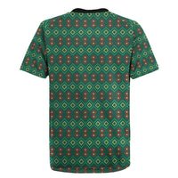 Sacred Heart Jesus Christmas Rugby Jersey with Festive Green Knit Pattern - Wonder Print Shop