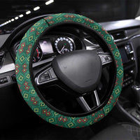 Sacred Heart Jesus Christmas Steering Wheel Cover with Festive Green Knit Pattern - Wonder Print Shop