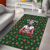 Go Jesus It's Your Birthday Christmas Area Rug with Presents and Festive Pattern - Wonder Print Shop