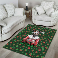 Go Jesus It's Your Birthday Christmas Area Rug with Presents and Festive Pattern - Wonder Print Shop