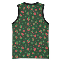 Go Jesus It's Your Birthday Christmas Basketball Jersey with Presents and Festive Pattern - Wonder Print Shop
