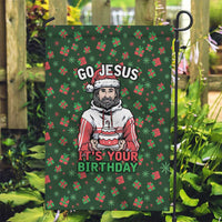 Go Jesus It's Your Birthday Christmas Garden Flag with Presents and Festive Pattern - Wonder Print Shop