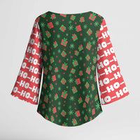 Go Jesus It's Your Birthday Christmas Kimono Sleeve Blouse with Presents and Festive Pattern - Wonder Print Shop