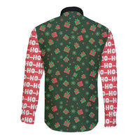 Go Jesus It's Your Birthday Christmas Long Sleeve Button Shirt with Presents and Festive Pattern - Wonder Print Shop