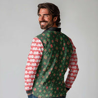 Go Jesus It's Your Birthday Christmas Long Sleeve Polo Shirt with Presents and Festive Pattern - Wonder Print Shop