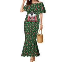 Go Jesus It's Your Birthday Christmas Mermaid Dress with Presents and Festive Pattern - Wonder Print Shop