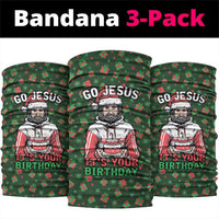 Go Jesus It's Your Birthday Christmas Neck Gaiter with Presents and Festive Pattern - Wonder Print Shop