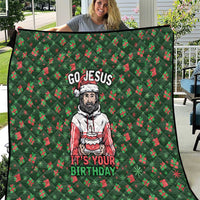 Go Jesus It's Your Birthday Christmas Quilt with Presents and Festive Pattern - Wonder Print Shop