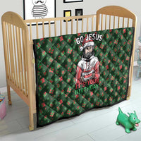 Go Jesus It's Your Birthday Christmas Quilt with Presents and Festive Pattern - Wonder Print Shop
