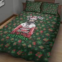 Go Jesus It's Your Birthday Christmas Quilt Bed Set with Presents and Festive Pattern - Wonder Print Shop