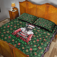 Go Jesus It's Your Birthday Christmas Quilt Bed Set with Presents and Festive Pattern - Wonder Print Shop
