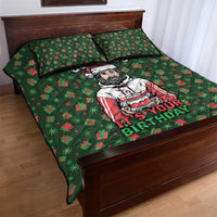 Go Jesus It's Your Birthday Christmas Quilt Bed Set with Presents and Festive Pattern - Wonder Print Shop