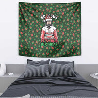 Go Jesus It's Your Birthday Christmas Tapestry with Presents and Festive Pattern - Wonder Print Shop