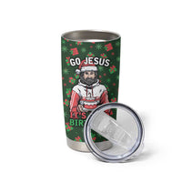 Go Jesus It's Your Birthday Christmas Tumbler Cup with Presents and Festive Pattern - Wonder Print Shop