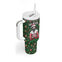 Go Jesus It's Your Birthday Christmas Tumbler With Handle with Presents and Festive Pattern - Wonder Print Shop