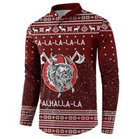 Vikings Fa La La La Christmas Button Sweatshirt Xmas Holiday Patterns - Wonder Print Shop