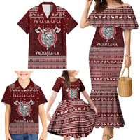 Vikings Fa La La La Christmas Family Matching Mermaid Dress and Hawaiian Shirt Xmas Holiday Patterns - Wonder Print Shop